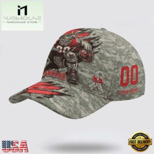 Custom Name And Number NFL Buccaneers Camo Mascot Classic Baseball Cap