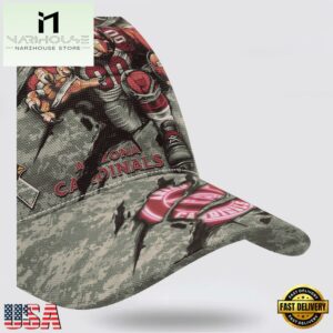Custom Name And Number NFL Cardinals Camo Mascot Classic Baseball Cap