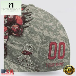 Custom Name And Number NFL Cardinals Camo Mascot Classic Baseball Cap
