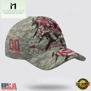 Custom Name And Number NFL Cardinals Camo Mascot Classic Baseball Cap