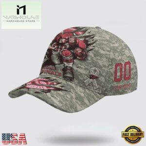 Custom Name And Number NFL Cardinals Camo Mascot Classic Baseball Cap