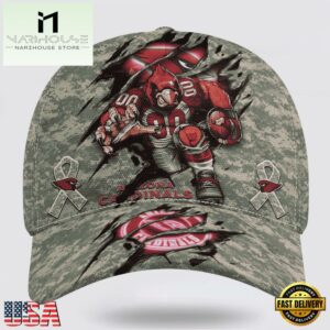 Custom Name And Number NFL Cardinals Camo Mascot Classic Baseball Cap