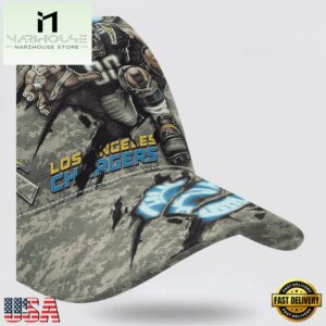 Custom Name And Number NFL Chargers Camo Mascot Classic Baseball Cap