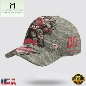 Custom Name And Number NFL Chiefs Camo Mascot Classic Baseball Cap