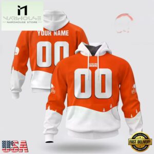 Custom Name And Number NFL Cleveland Browns Christmas Spirit All Over Print Hoodie Shirt