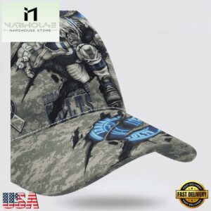 Custom Name And Number NFL Colts Camo Mascot Classic Baseball Cap