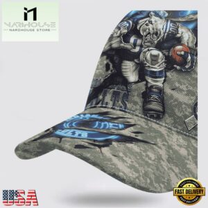 Custom Name And Number NFL Colts Camo Mascot Classic Baseball Cap