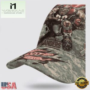Custom Name And Number NFL Commanders Camo Mascot Classic Baseball Cap