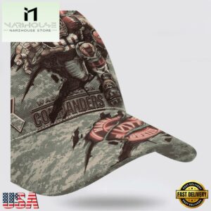 Custom Name And Number NFL Commanders Camo Mascot Classic Baseball Cap