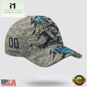 Custom Name And Number NFL Cowboys Camo Mascot Classic Baseball Cap