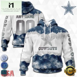 Custom Name And Number NFL Dallas Cowboys Color Christmas 3D Hoodie Shirt