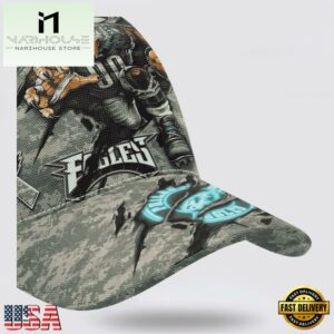 Custom Name And Number NFL Eagles Camo Mascot New Design Baseball Cap 10 Custom Name And Number NFL Eagles Camo Mascot Classic Baseball Cap