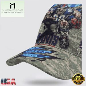 Custom Name And Number NFL Giants Camo Mascot Classic Baseball Cap