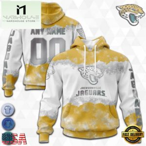 Custom Name And Number NFL Jacksonville Jaguars Color Christmas 3D Hoodie Shirt