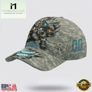 Custom Name And Number NFL Jaguars Camo Mascot Classic Baseball Cap