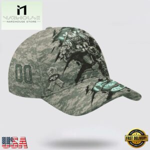 Custom Name And Number NFL Jets Camo Mascot New Design Baseball Cap 9 Custom Name And Number NFL Jets Camo Mascot Classic Baseball Cap