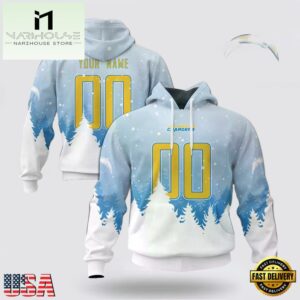 Custom Name And Number NFL Los Angeles Chargers Christmas Spirit All Over Print Hoodie Shirt