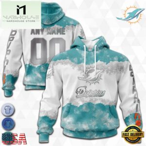 Custom Name And Number NFL Miami Dolphins Color Christmas 3D Hoodie Shirt