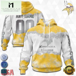 Custom Name And Number NFL Minnesota Vikings Color Christmas 3D Hoodie Shirt
