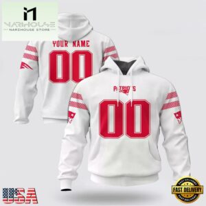 Custom Name And Number NFL New England Patriots Christmas Spirit All Over Print Hoodie Shirt