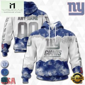 Custom Name And Number NFL New York Giants Color Christmas 3D Hoodie Shirt