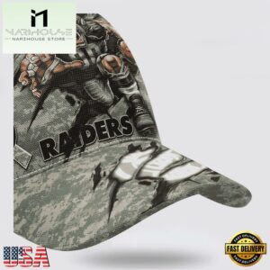 Custom Name And Number NFL Raiders Camo Mascot New Design Baseball Cap 10 Custom Name And Number NFL Raiders Camo Mascot Classic Baseball Cap