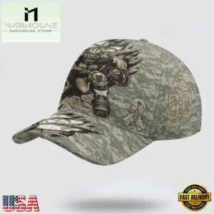 Custom Name And Number NFL Saints Camo Mascot Classic Baseball Cap