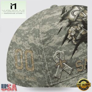 Custom Name And Number NFL Saints Camo Mascot New Design Baseball Cap 12 Custom Name And Number NFL Saints Camo Mascot Classic Baseball Cap