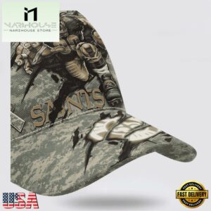 Custom Name And Number NFL Saints Camo Mascot New Design Baseball Cap 10 Custom Name And Number NFL Saints Camo Mascot Classic Baseball Cap