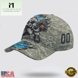 Custom Name And Number NFL Seahawks Camo Mascot Classic Baseball Cap