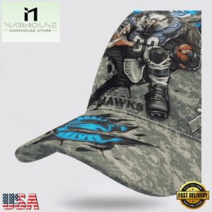 Custom Name And Number NFL Seahawks Camo Mascot Classic Baseball Cap