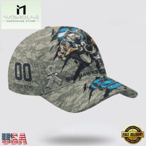 Custom Name And Number NFL Seahawks Camo Mascot Classic Baseball Cap