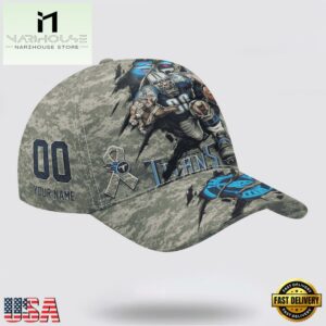 Custom Name And Number NFL Titans Camo Mascot New Design Baseball Cap 9 Custom Name And Number NFL Titans Camo Mascot Classic Baseball Cap