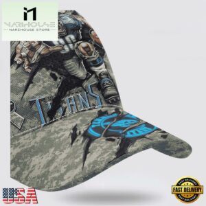 Custom Name And Number NFL Titans Camo Mascot New Design Baseball Cap 10 Custom Name And Number NFL Titans Camo Mascot Classic Baseball Cap
