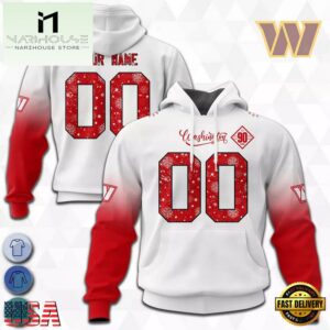 Custom Name And Number NFL Washington Commanders Christmas Spirit All Over Print Hoodie Shirt