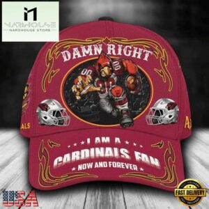 Custom Name Arizona Cardinals NFL Mascot Damn Right Football Team Baseball Cap