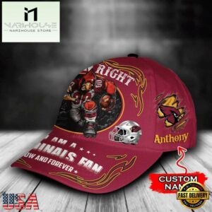 Custom Name Arizona Cardinals NFL Mascot Damn Right Sport Baseball Cap