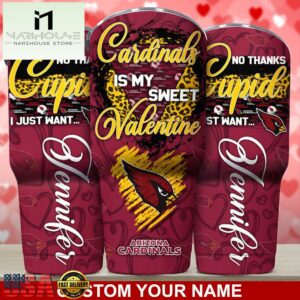 Custom Name Arizona Cardinals NFL You Are My Sweet Valentine Day Tumbler