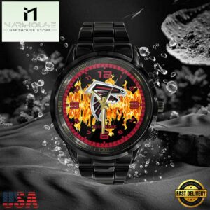 NFL Custom Name Atlanta Falcons 3D Men Black Stainless Steel Watch 5 Custom Name Atlanta Falcons NFL 3D Men Black Stainless Steel Watch Gift For Fans