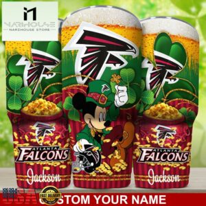 Custom Name Atlanta Falcons NFL Irish Mickey Patrick Day Tumbler