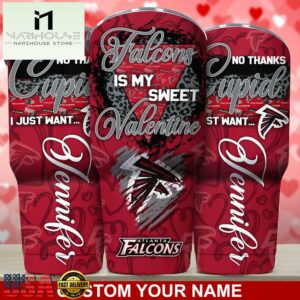 Custom Name Atlanta Falcons NFL You Are My Sweet Valentine Day Tumbler