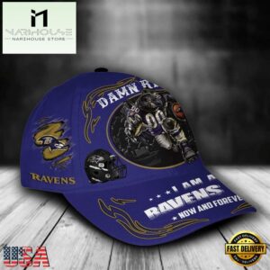 Custom Name Baltimore Ravens NFL Mascot Damn Right Sport Baseball Cap