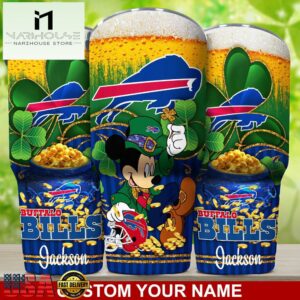 Custom Name Buffalo Bills NFL Irish Mickey Patrick Day Tumbler