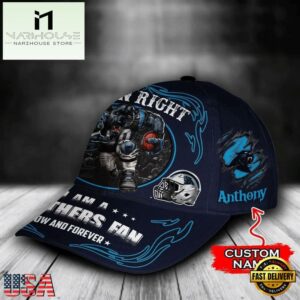 Custom Name Carolina Panthers NFL Mascot Damn Right Sport Baseball Cap