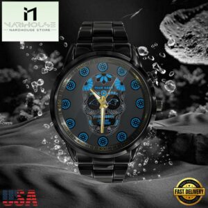 Custom Name Carolina Panthers NFL Men Black Stainless Steel Watch Gift For Fans