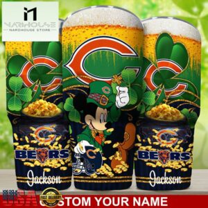 Custom Name Chicago Bears NFL Irish Mickey Patrick Day Tumbler