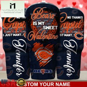 Custom Name Chicago Bears NFL You Are My Sweet Valentine Day Tumbler