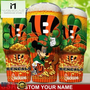 Custom Name Cincinnati Bengals NFL Irish Mickey Patrick Day Tumbler