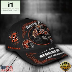 Custom Name Cincinnati Bengals NFL Mascot Damn Right Sport Baseball Cap