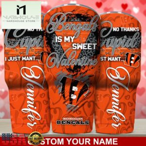 Custom Name Cincinnati Bengals NFL You Are My Sweet Valentine Day Tumbler